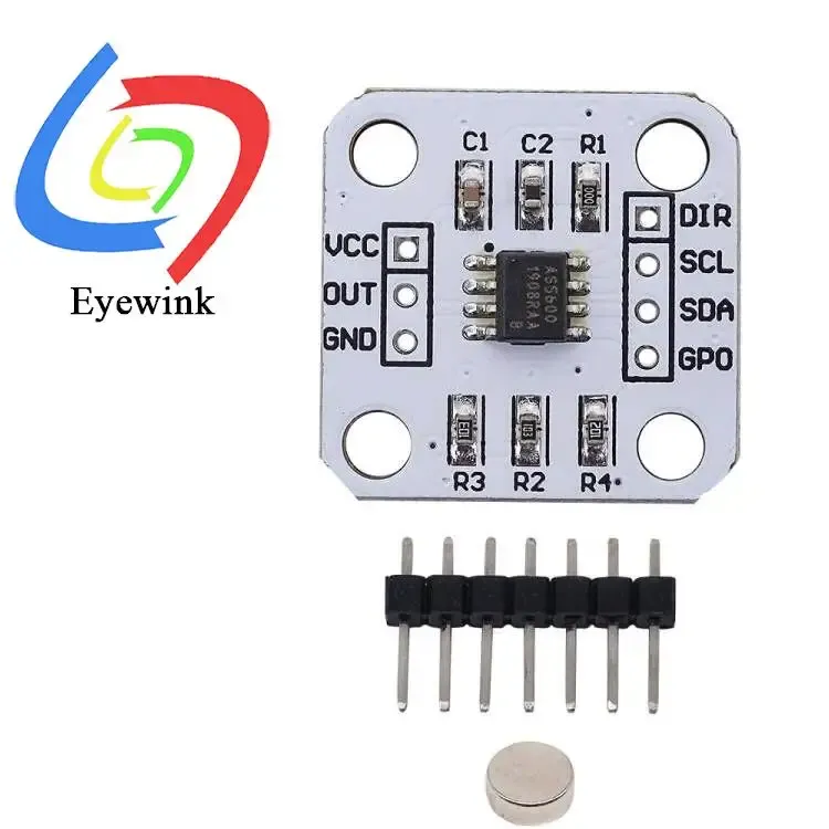 AS5600 Magnetischer Encoder, magnetisches Induktionswinkelmesssensormodul, 12-Bit, hohe Präzision