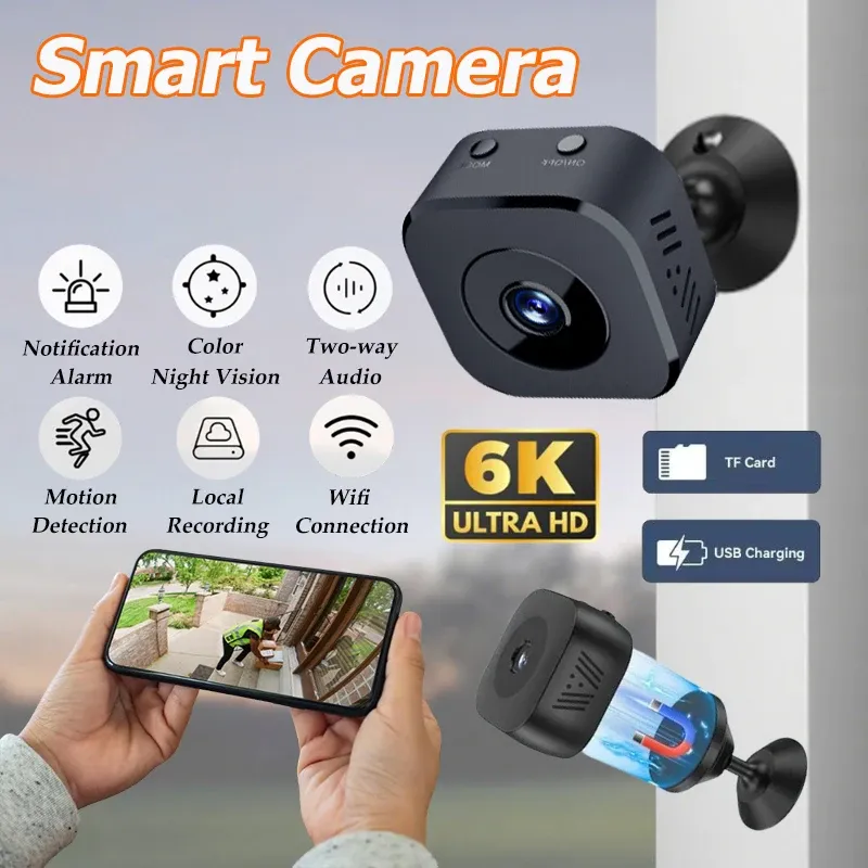 Mini-Überwachungskamera Pro 4K FullHD WiFi-Überwachung mit 2-Wege-Audio Bewegungserkennung Infrarot-Nachtsicht-Überwachungskamera