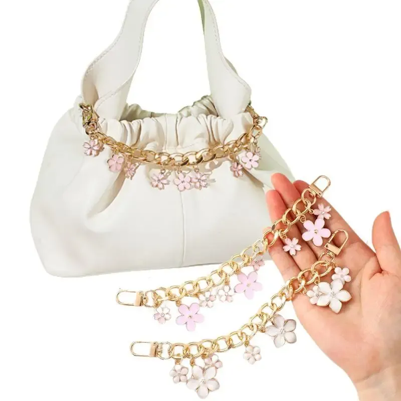 HEIßER Kirschblüte Tasche Anhänger Kette Bogen Herz Emaille Telefon Charme Tasche Kette Tasche Verlängerung Riemen Umhängetasche Zubehör