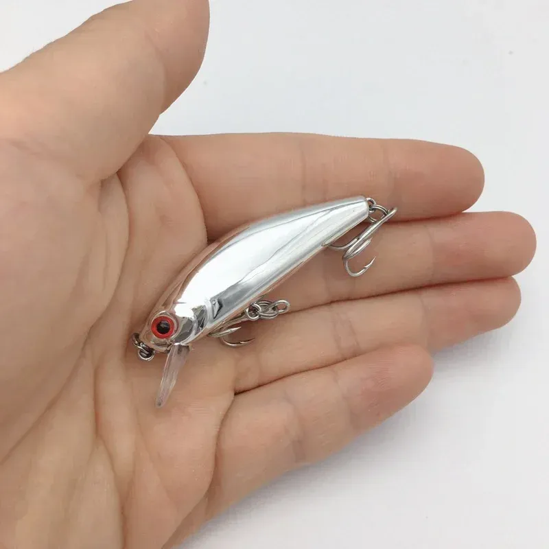 1 stücke 5,5 cm/6,5g Mini Laser Harte Minnow Sinking Köder Wobbler Jerkbait Kurbel Angeln Lockt Haken Bass pesca Frische Salzwasser Tackle