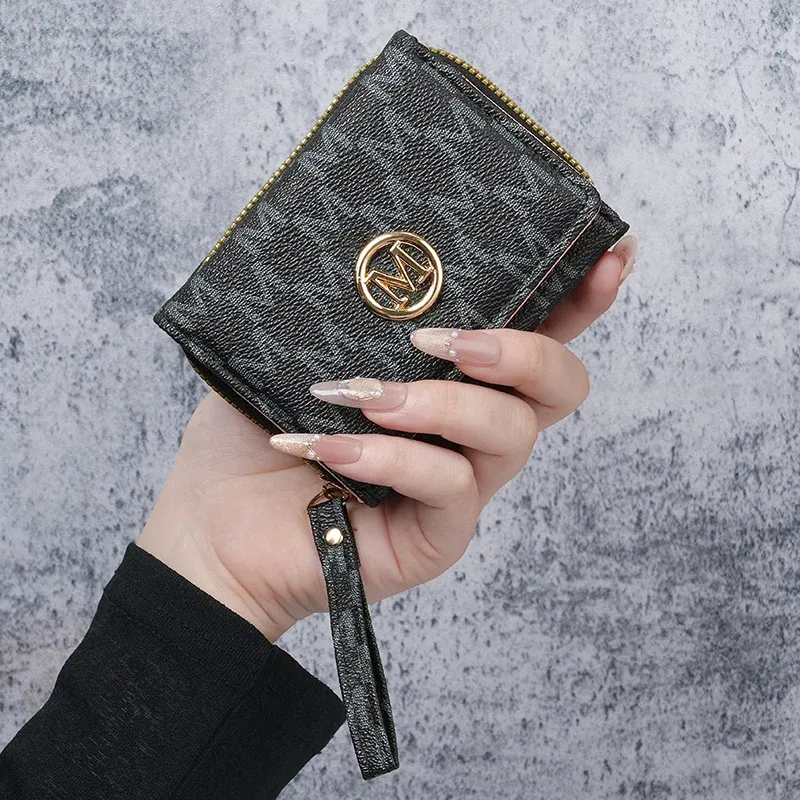 Damenbrieftasche im neuen Stil, kurz, europäische und amerikanische PU-High-End-Geldbörse, bedruckt, mehrere Kartenfächer, kleine Geldbörse, Geldkl