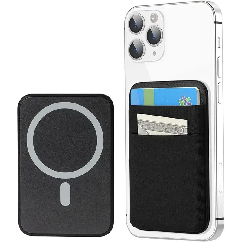 Handy-Geldbörse, Kartenhalter, elastisches Lycra, Magsafe-Kartenhalter, kompatible magnetische Geldbörsen für Apple 16 15 Pro Max, Samsung und Android