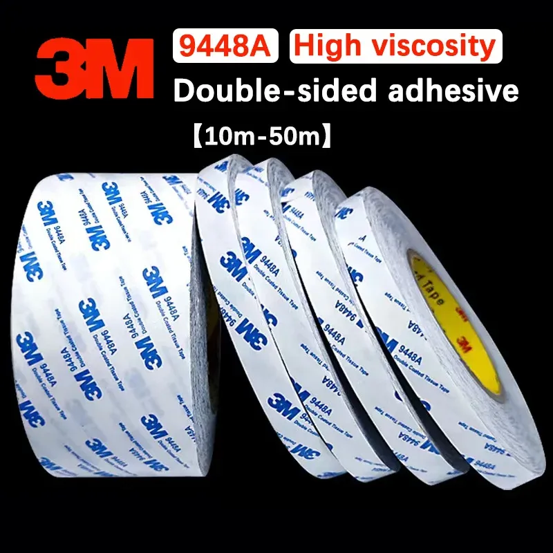 3M 9448A doppelseitiger Kleber, ultradünner, hochviskoser, fester, starker, spurloser, weißer 3M-Kleber für hohe Temperaturen.