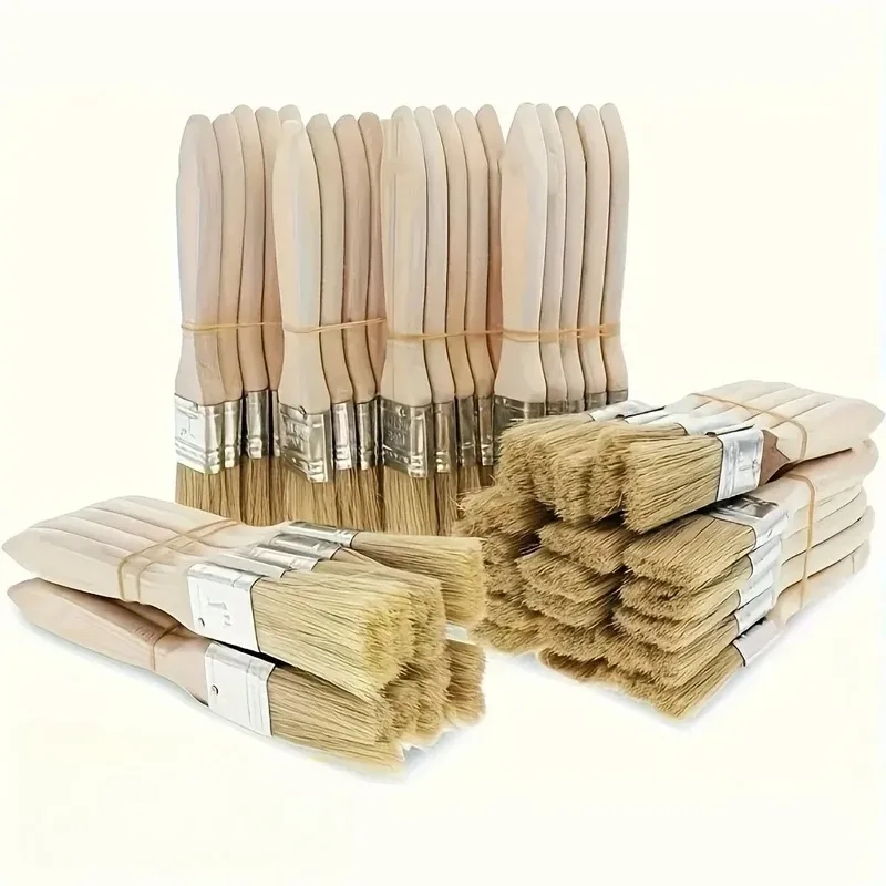 Malerpinsel, (4er-Pack) geeignet für Kunst, Handwerk, Verputzen, Malen, Kleberauftrag, Holzgriffe