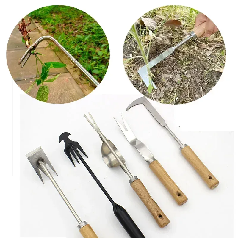 Manuelles Unkrautmaschinen-Set: Maaier Sichel + Straßenriss-Unkrautwerkzeug + Garten-Handschaufel – robuster Kohlenstoffstahl für den Außenbereich und