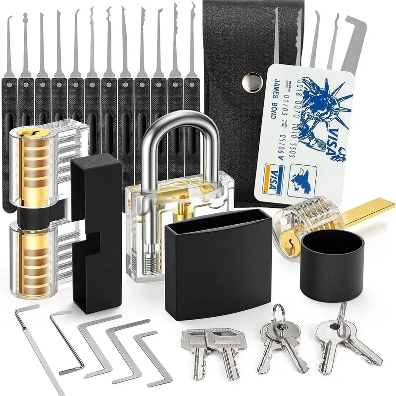 36 stücke Lock Picking Set Transparent Schlosser Werkzeuge Multifunktionale Ausbildung Lock Set Vorhängeschloss Stahl Hand Werkzeuge Hardware Werkzeuge