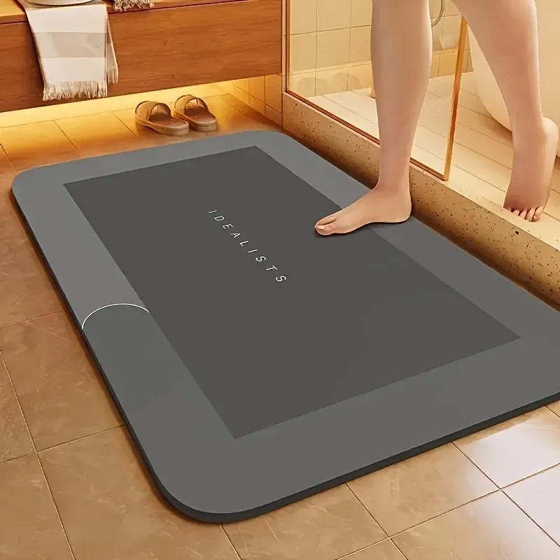 Badematte mit Kieselgur-Erde, super saugfähig, rutschfest, schnell trocknend, weiche Bodenmatte für Badezimmer, Dusche, Wäscherei, Schlafzimmer, Küche, Wohnmobil