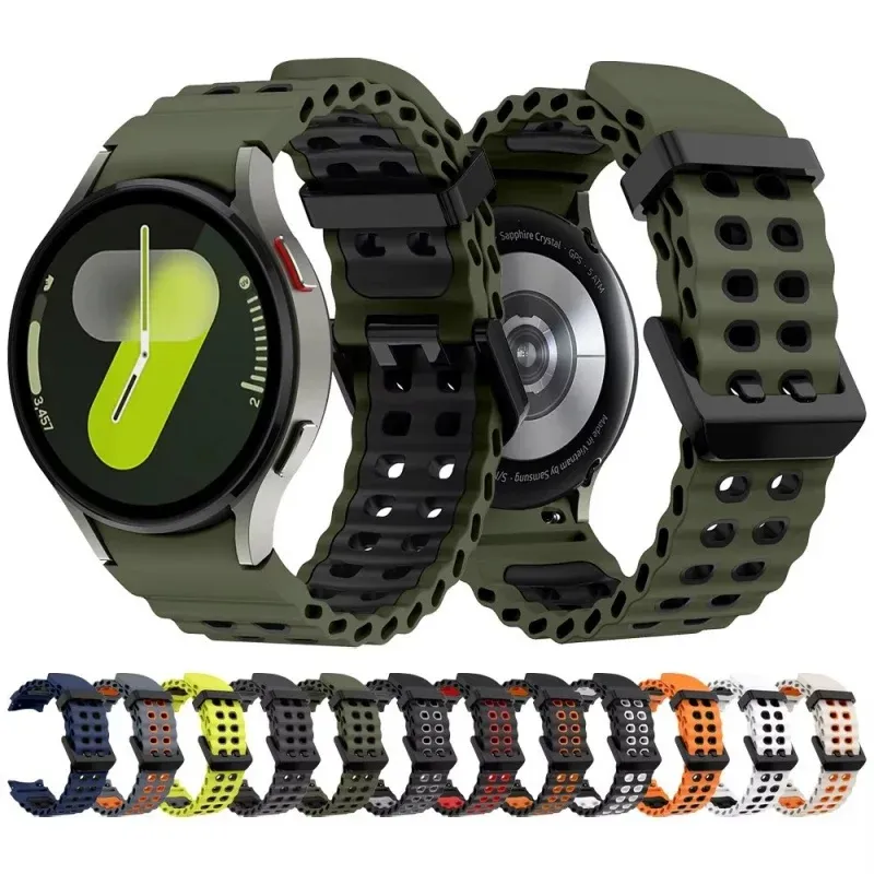 Silikonarmband für Samsung Galaxy Watch 7 6 5 4 44 mm 40 mm 5Pro 45 mm No Gaps Band für Galaxy 4 6 Classic 47 mm 43 mm 42 46 mm Correa