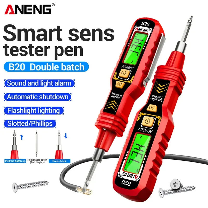 Dual-use-Schraubendreher Spannung Tester Stift ANENG B20 Doppel Kopf Isolierte Schlitz Kreuz Stift Schraubendreher Reparatur Meter Hand werkzeuge
