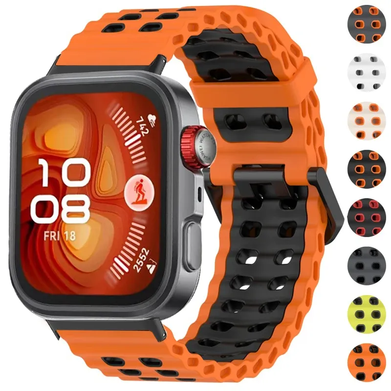 Sport Silikon Armband Für Huawei Uhr Fit 4 Pro Band Atmungsaktive Ersatz Armband Correa Für Huawei Fit 3 Fit 4 zubehör