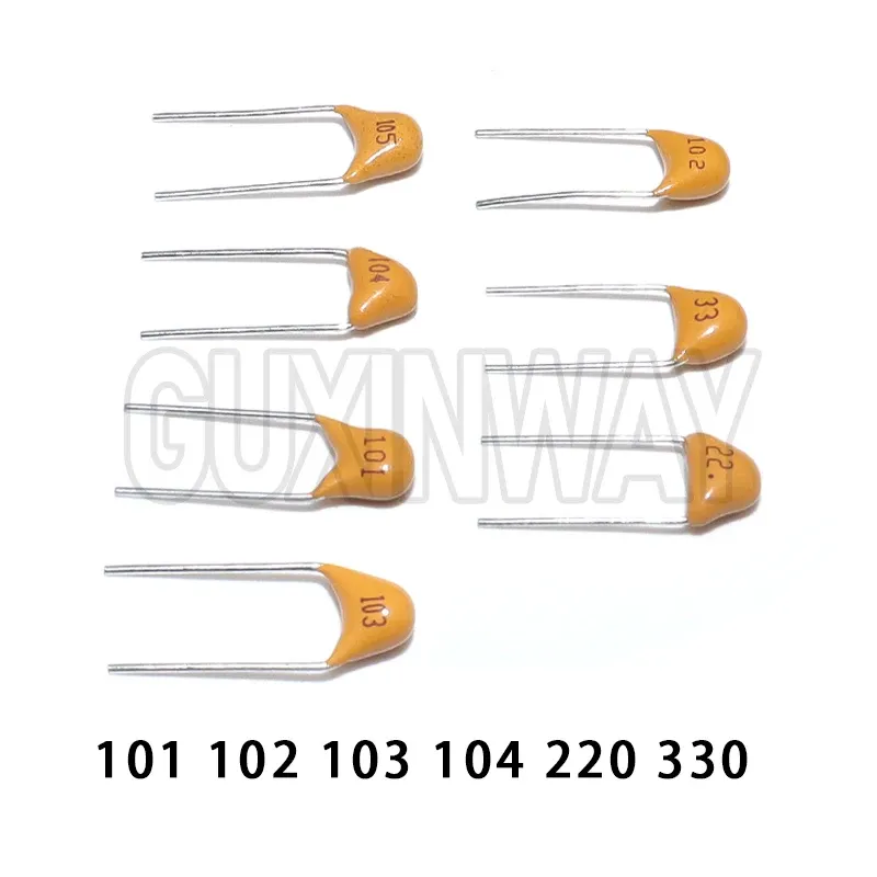 100 Stück monolithischer Kondensator 101 102 103 104 105 220 330 50 V 100PF 1NF 10NF 0,1 UF 22/33 P 100 nf 22PF 33PF 2,54 mm mehrschichtig