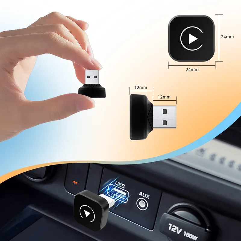 Universeller 2-in-1-Wireless-CarPlay-Android-Auto-Adapter, intelligente Mini-Box für werkseitig verkabeltes Auto, Plug-and-Play-WiFi-Schnellverbindung