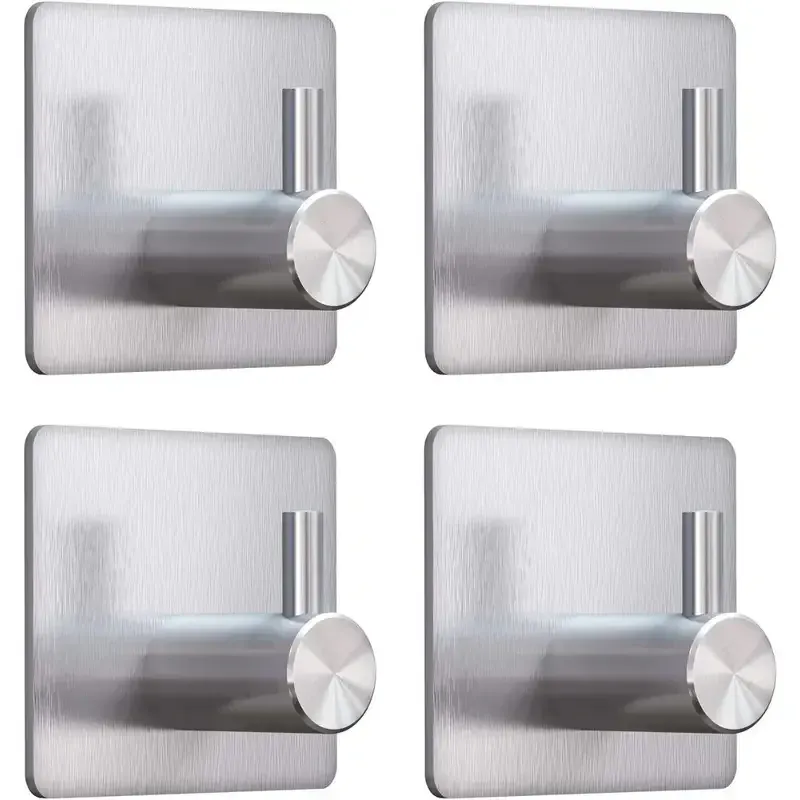 4 Stück selbstklebende Handtuchhaken aus 304 Edelstahl zum Aufkleben, Wandhaken für Zuhause, Mantel, Robe, Badezimmer, Organisationszubehör