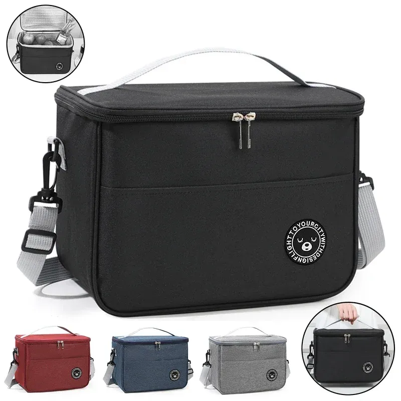Isolierte Tasche, Lunchbox, Handtasche, quadratische isolierte Tasche, Aluminiumfolie verdickte Bento-Tasche, Büroangestellter, Studenten bringen Lebensmittel, l