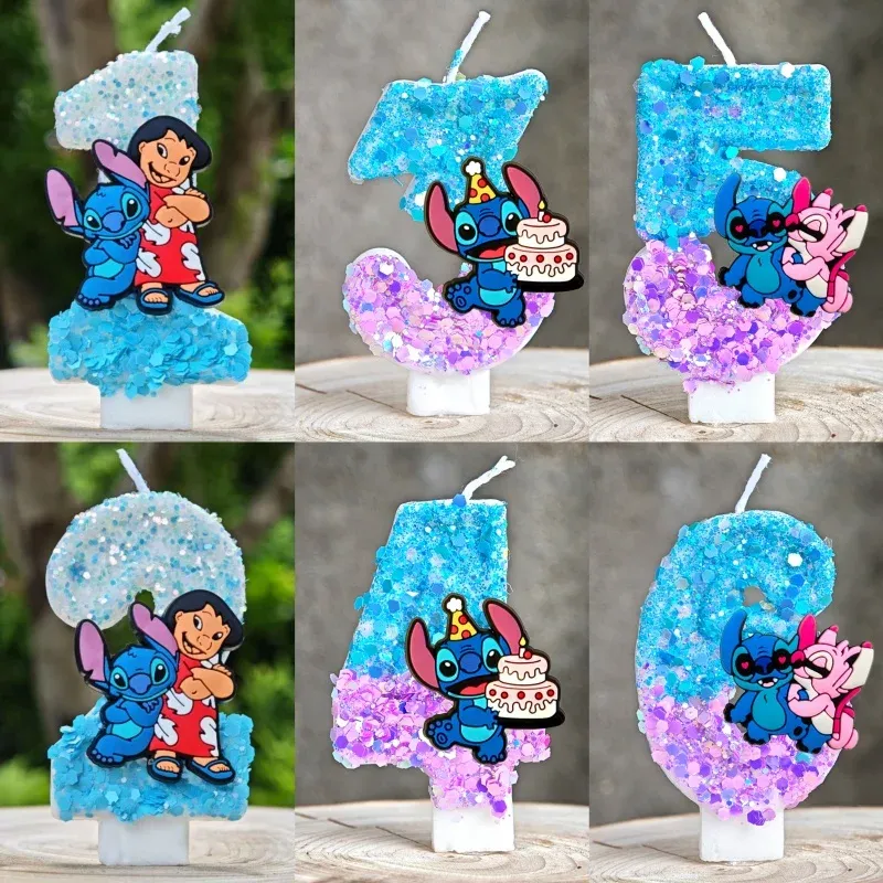 Lilo & Stitch Kerze Nummer 0-9 Anime Digital Stitch Angel Kinder Mottoparty Kerzen Babyparty Partygeschenke