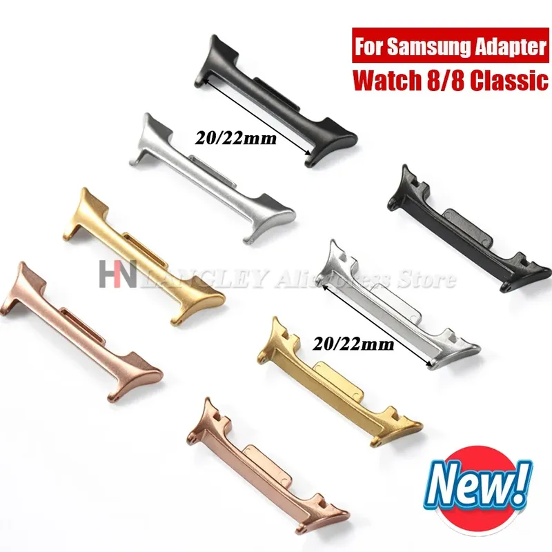Uhrenadapter für Samsung Galaxy Watch 8, klassisches Armband, Edelstahl-Anschluss für Galaxy Watch8 20 mm, 22 mm, Zubehör, 1 Paar