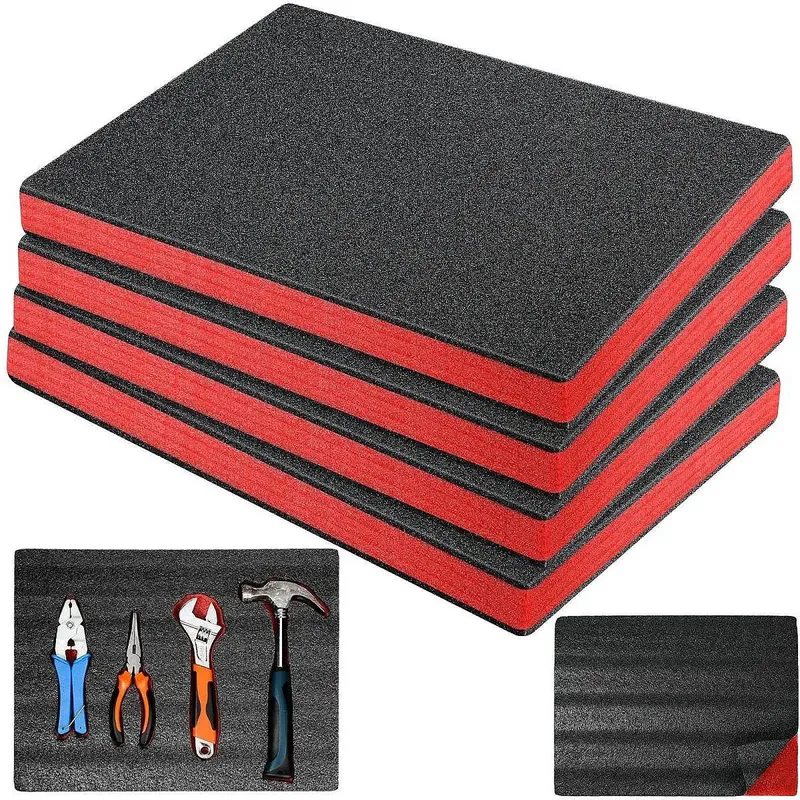 4PCS Werkzeugkasten Schaumstoffeinsätze für Koffer Werkzeugkasten Liner Aufbewahrung Tischplatte Miniaturen Werkzeugkasten Kameratasche Schaumstoffkoffer Einsatzblatt