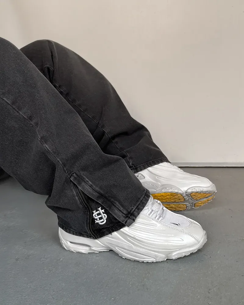 2025 Hip-Hop-Jeans mit goldenem Münze, Y2K-Retro-Hose mit niedriger Taille und weitem Bein und Reißverschluss, Y2K-Kleidung, Herrenmode, bestickte, lockere Jeans
