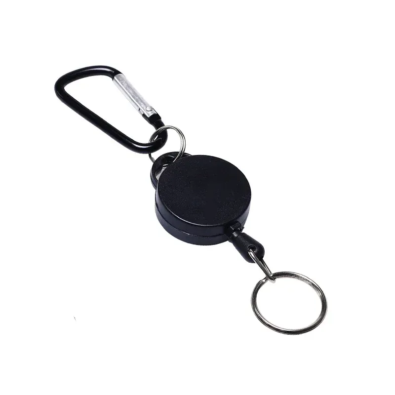 Einziehbarer Schlüsselanhänger, Abzeichenrollenhalter, Clips, leicht zu ziehende Schnalle, Seil, elastischer Schlüsselanhänger für Schlüsselanhänger für Camping, Outdoor-Schlüsselanhänger