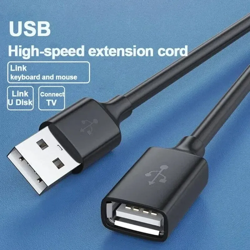USB-Verlängerungskabel, USB 2.0-Verlängerungskabel, Stecker auf Buchse, Datenkabel, geeignet für PC, TV, USB, mobiles Festplattenkabel