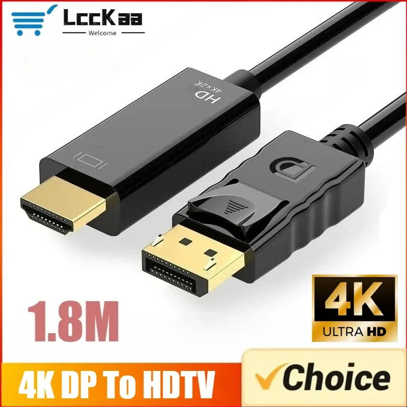 1,8 M DP ZUM HDMI-kompatibel Kabel 4k DisplayPort Zu HD Adapter Männlich Zu Weiblich DisplayPort Zu HDTV konverter für Monitor Projektor