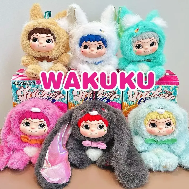 Wakuku V2 Blind Box Fox & Bunny Trick Or Treat Serie Vinyl Puppe Überraschung Tasche Schlüsselanhänger Trendy Toys Mystery Box Maßgeschneiderte Geschenke