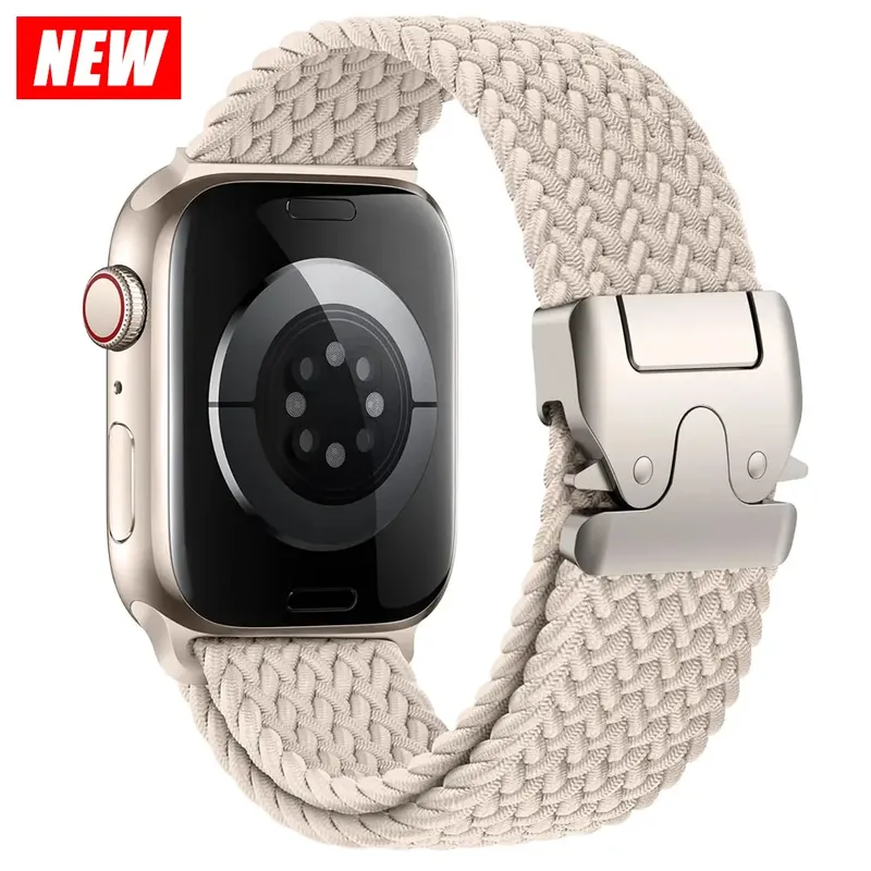 Armband für Apple Watch 10 46 mm 42 mm 45 mm Ultra 49 mm 44 mm 41 mm geflochtenes Nylon Sport Correa iWatch Armband Serie 9 8 SE 5 6 7 Armband