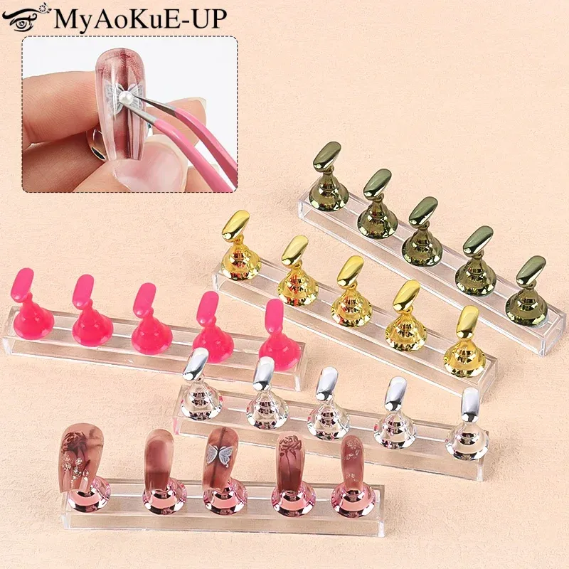 5 stücke Schach Bord Magnetische Nagel Tipps Praxis Display-ständer Set Acryl Nail art Halter Uv Gel Polnisch Zeigt Regal für Maniküre