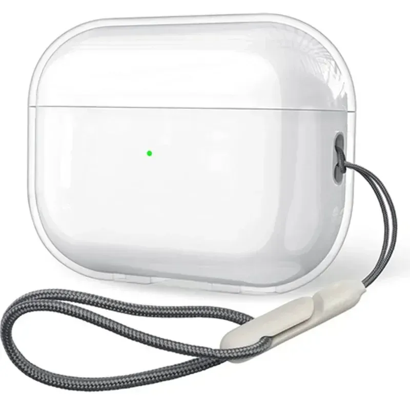 Klare, weiche TPU-Kopfhörerhülle für Airpods Pro 2, stoßfest, mit Trageband für Airpods Pro 2, Ladehülle