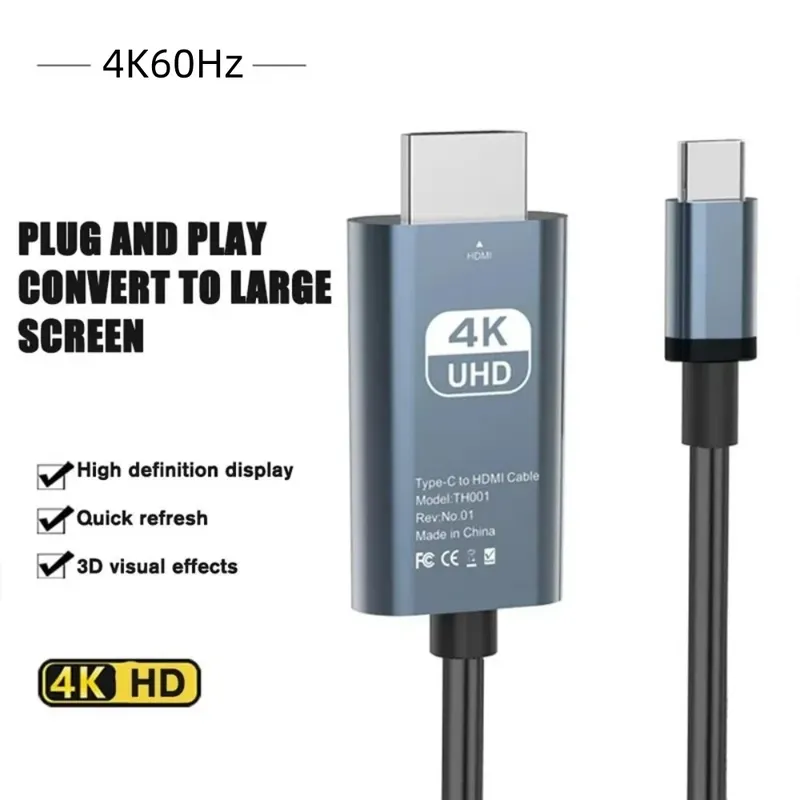 Typ C Zu HDMI-kompatibel Bildschirm Spiegelung Kabel HD 4K Telefon Computer PC TV Laptop Externe Monitor Gleichen Bildschirm umwandlung Kabel