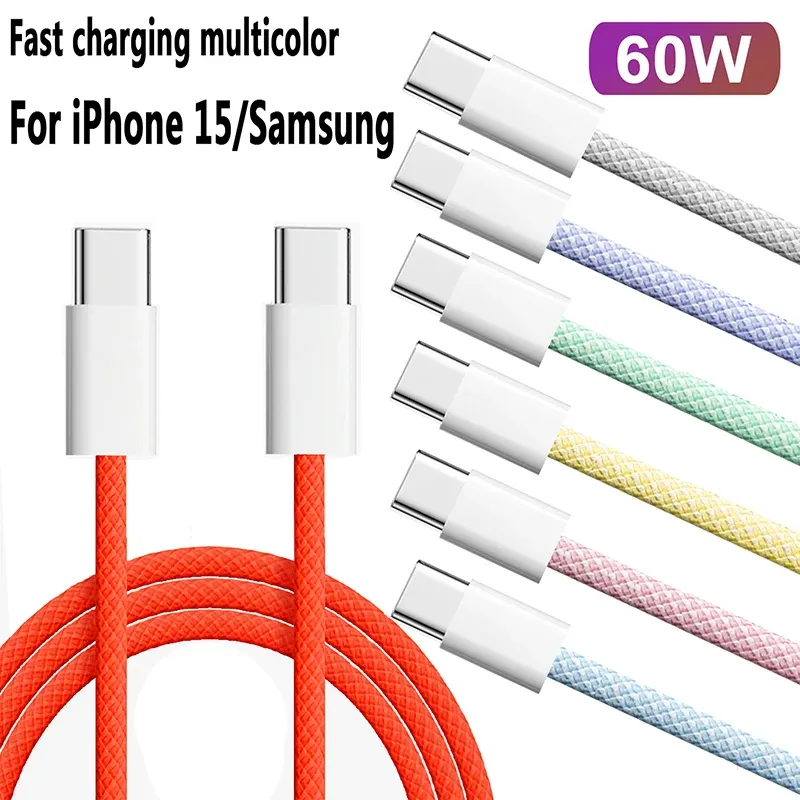 60 W PD Schnellladung USB C auf USB C Kabel für Apple iPhone 17 16 Pro Max/15/Plus Typ-C Schnellladegerät kompatibel mit Xiaomi Sam