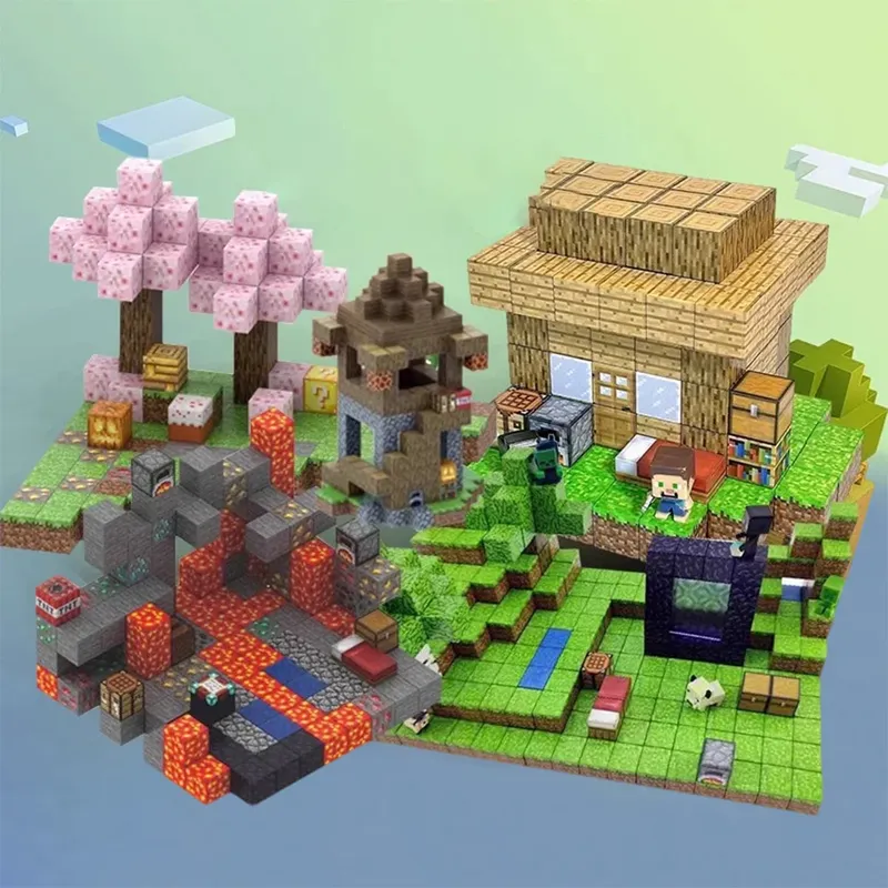 100 Stück DIY Magnetblöcke Mini World Magnetblock Magnetblöcke Puzzle Mine Diamant Bausteine