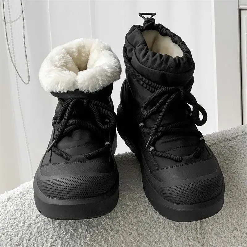 Designer Neue männer Schnee Stiefel Winter High Top Stiefeletten Im Freien Nicht-slip Wasserdichte Casual Baumwolle Schuhe Plüsch Warme arbeit Stiefel