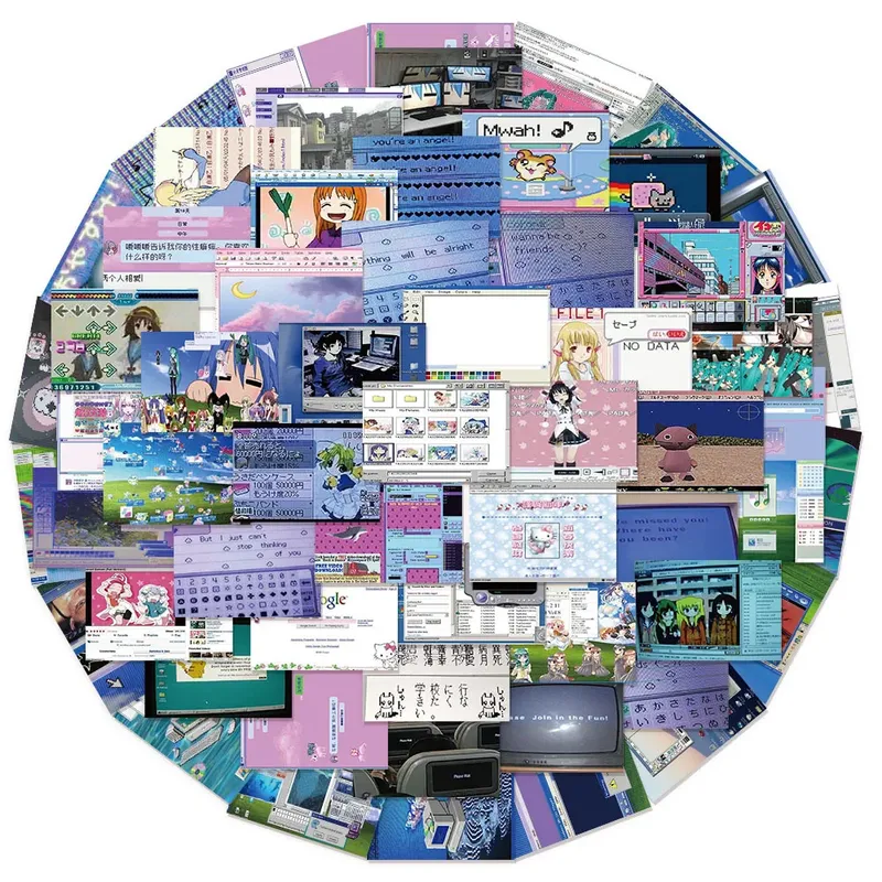 64Pcs Kreative Webcore Alte Poster Telefon Fall Dekoration DIY Notebook Wasser Tasse Desktop Personalisierte Aufkleber