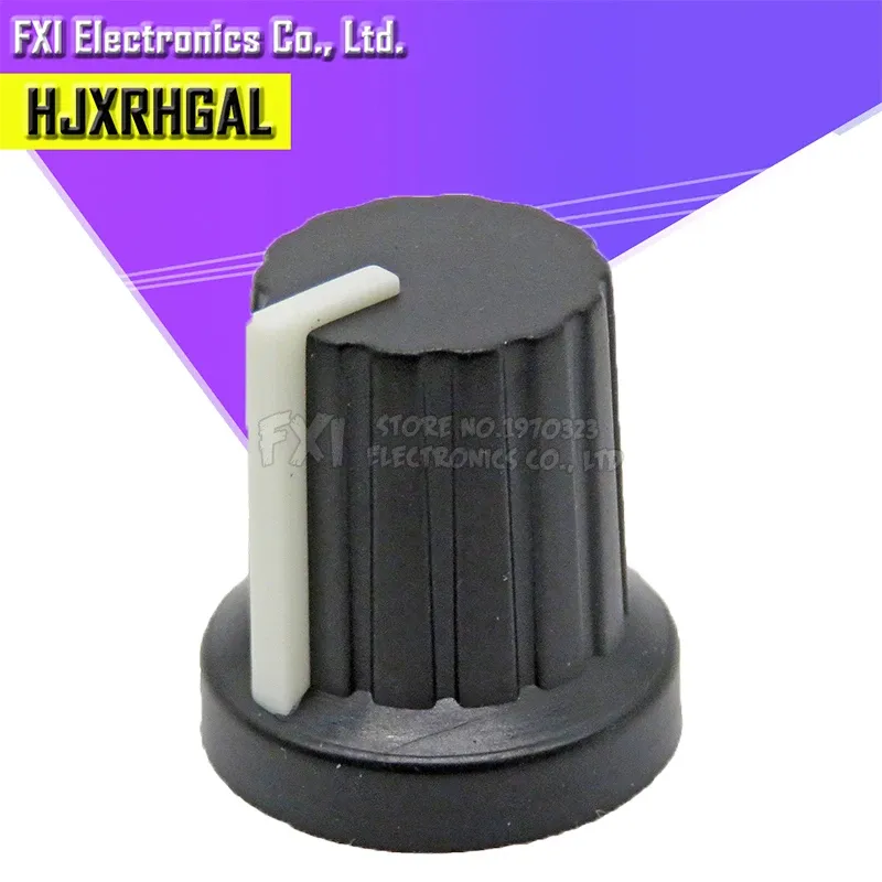 100 Stücke Heißer Verkauf 6mm Wellenlochdurchmesser Kunststoff Gewinde Rändel Potentiometer Knöpfe Kappen wh148