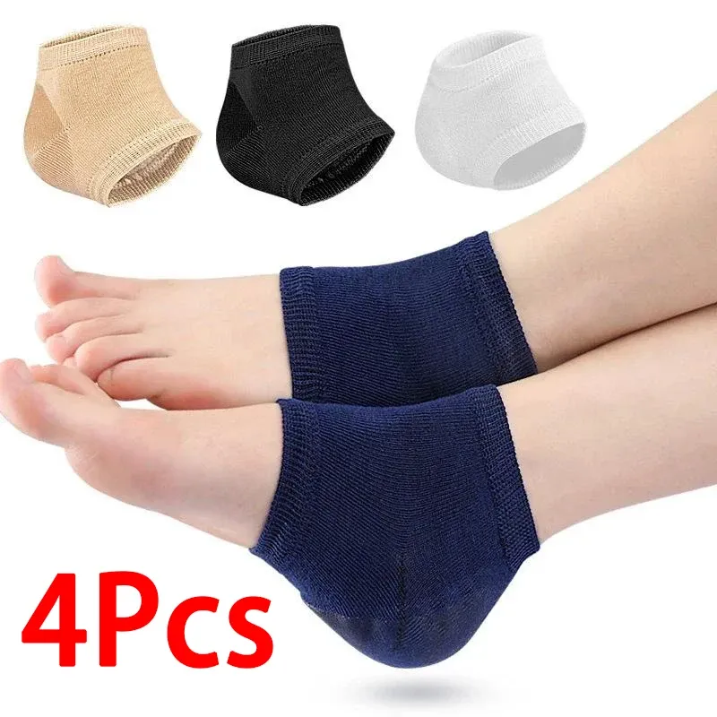 Fersenschutz, Gel-Fersenschutz, rissige Füße, halbe Größe, Socken, Unisex, Fußpflege-Pads, 2 Stück/4 Stück