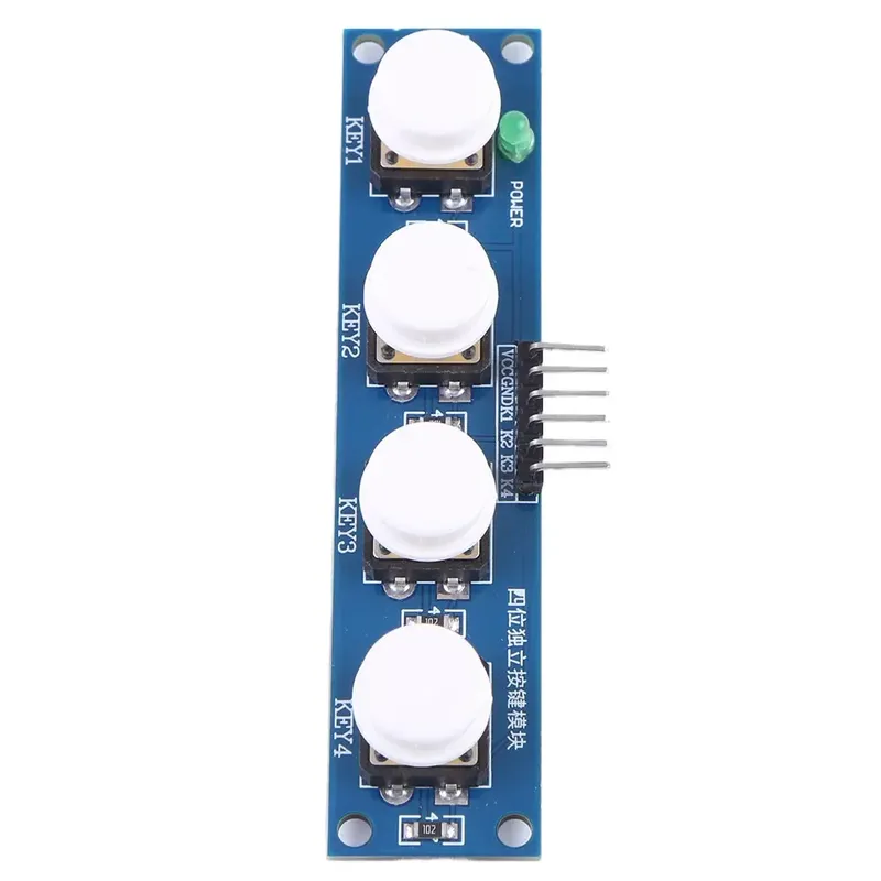 4-Tasten-Touch-Tastenmodul mit Hut- und LED-Anzeige, Tastaturmodul, hoher Ausgangsniveau für Arduino oder Raspberry Pi
