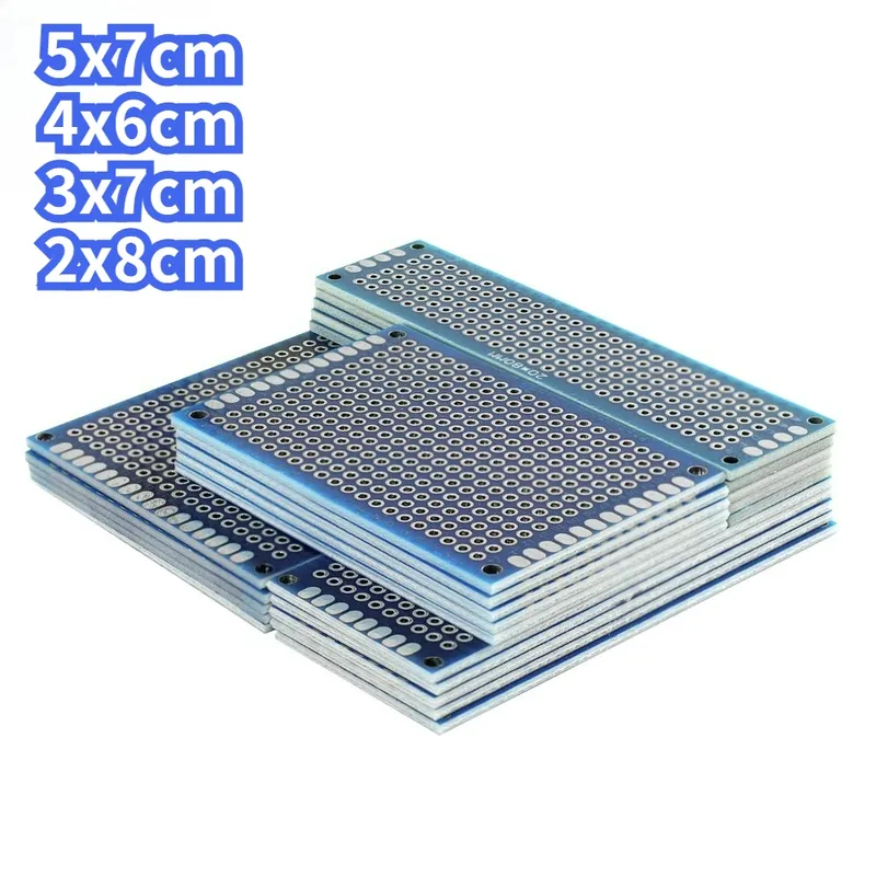 20 Stück PCB Kit Board Prototyp Breadboard Doppelseitige Leiterplatten Blau 2x8 3x7 4x6 5x7cm Universal PCB Experiment Boards DIY