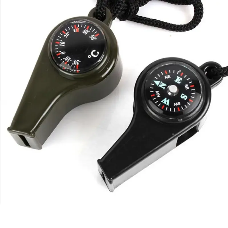 Multifunktions 3 In 1 Temperatur Mini Kompass Pfeife Navigation Karabiner Outdoor Camping Wandern Überleben Werkzeug Zubehör