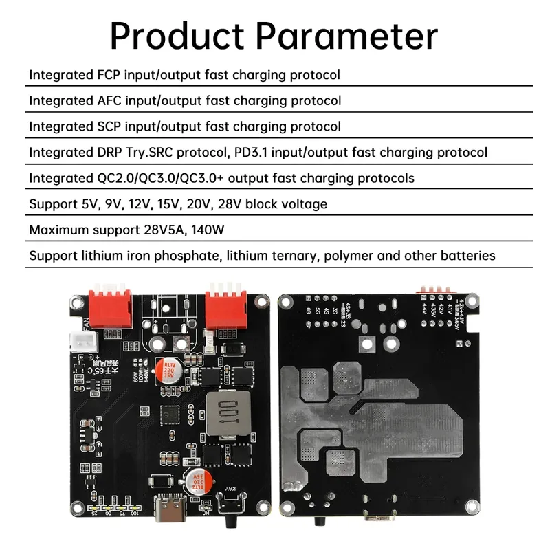 2S 3S 4S 5S 6S BMS Ladegerät Modul 140W Bidirektionale Schnelle Ladegerät Modul IP2366 Lithium-Batterie Lade Board USB zu DC