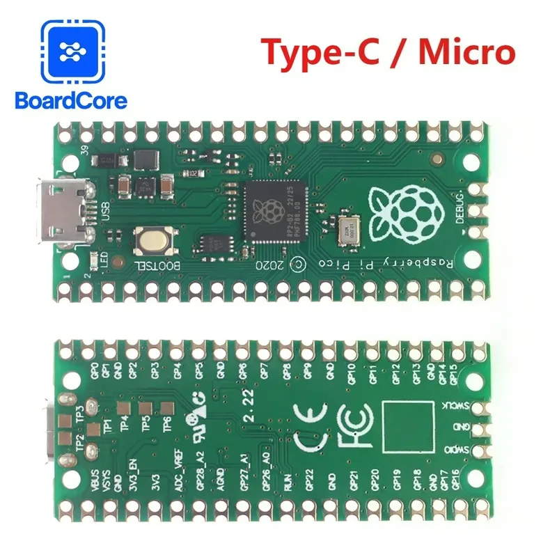 Raspberry Pi Pico Development Board RP2040 Dual Core 264 KB ARM Low-Power-Mikrocomputer Hochleistungs-Cortex-M0-Prozessor
