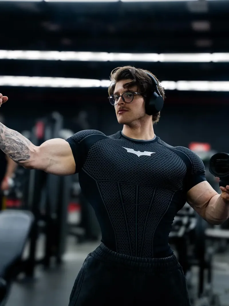 Herren Muscle Quick Dry Skinny Fit Kurzarm Athletic T-Shirt Gym Workout Fitness Running Sport Bodybuilding Male Casual Shirt