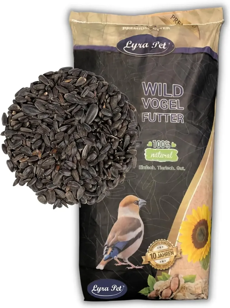 25 kg Sonnenblumenkerne Schwarz Neue Ernte Ganzjähriges Vogelfutter für Wildvögel für Kleinvögel & Jungtiere