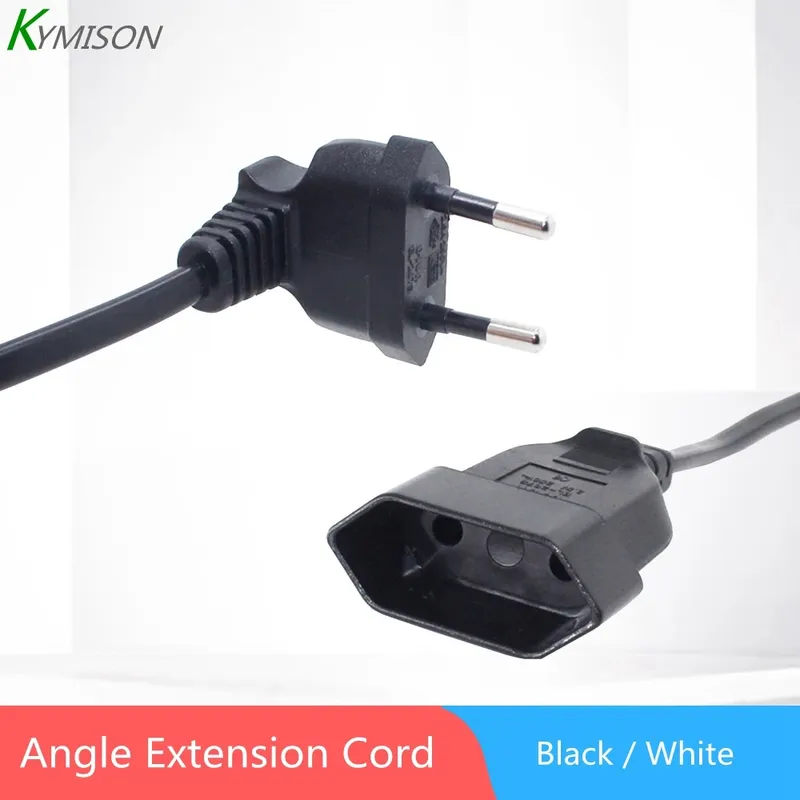 Europea 90 Grad Stecker Auf Buchse Power Verlängerung Kabel Für PC Computer PDU 0,3 m/0,6 m/1,8 m EU 2Prong Biegen Abgewinkelt Kabel