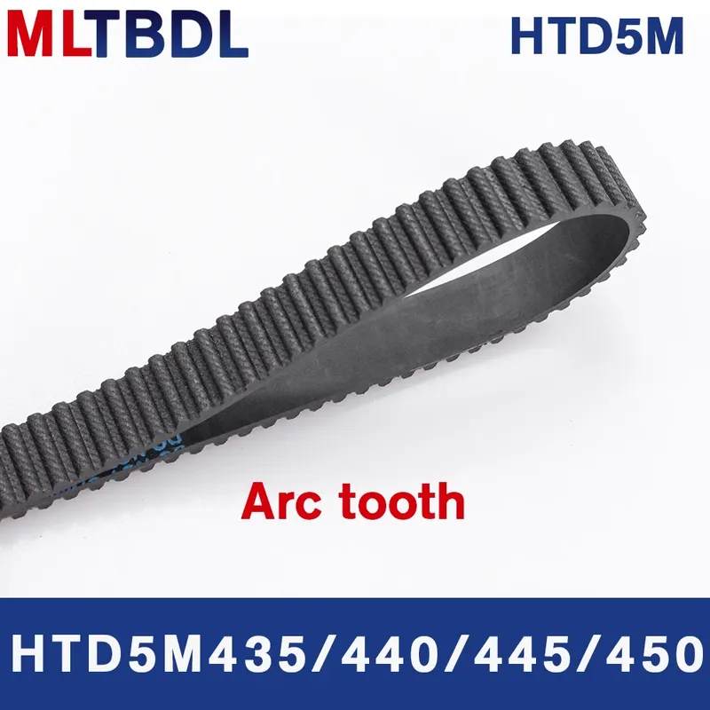 HTD 5M Zahnriemen 435/440/445/450 mm Länge 10/15/20/25 mm Breite 5 mm Teilung Gummi-Riemenscheibengürtel Zähne 87 88 89 90 Synchronriemen