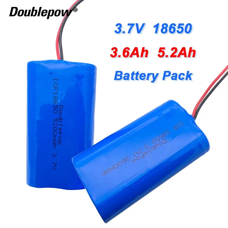 3,7 V 18650 Lithiumbatterie 3600 mAh/5200 mAh 18650 wiederaufladbarer Akku Megafon-Lautsprecher-Schutzplatine + XH-2P-Stecker