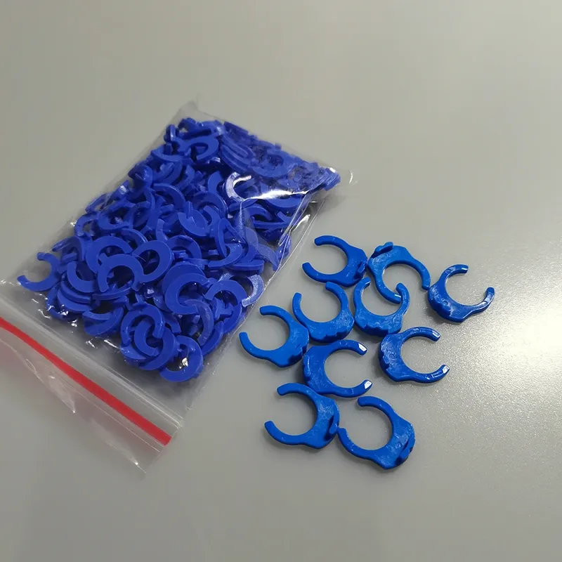 100 Stücke 1/4 "3/8" OD Rohr PE Rohrverschraubung Blau Clip C-ring Schlauch Schnellkupplung Aquarium RO Wasserfilter Umkehrosmoseanlage