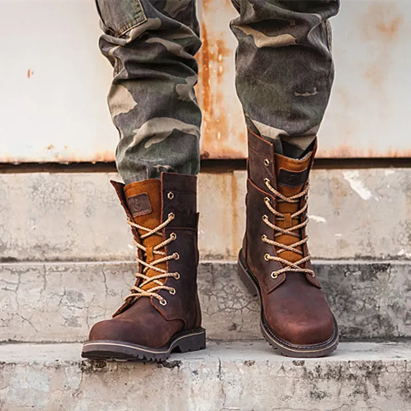 Wanderschuhe Herren wasserdichte Jagdstiefel Taktische Desert Combat Stiefeletten Trekkingschuhe Damen Arbeit Leder Wanderschuhe