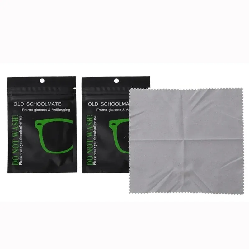 KLAR Zwei 14 x 14 cm Brillen-Antibeschlag-Tuch, Nylon-Wildleder-Tuch, Brillenreiniger für Brillengläser, Kamera, Telefonbildschirm