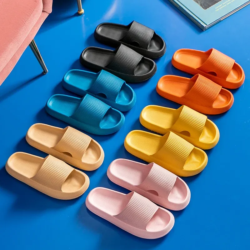 Frauen Dicken Plattform Hausschuhe Sommer Strand Eva Weiche Sohle Rutsche Sandalen Freizeit Männer Damen Innen Bad Anti-slip Schuhe